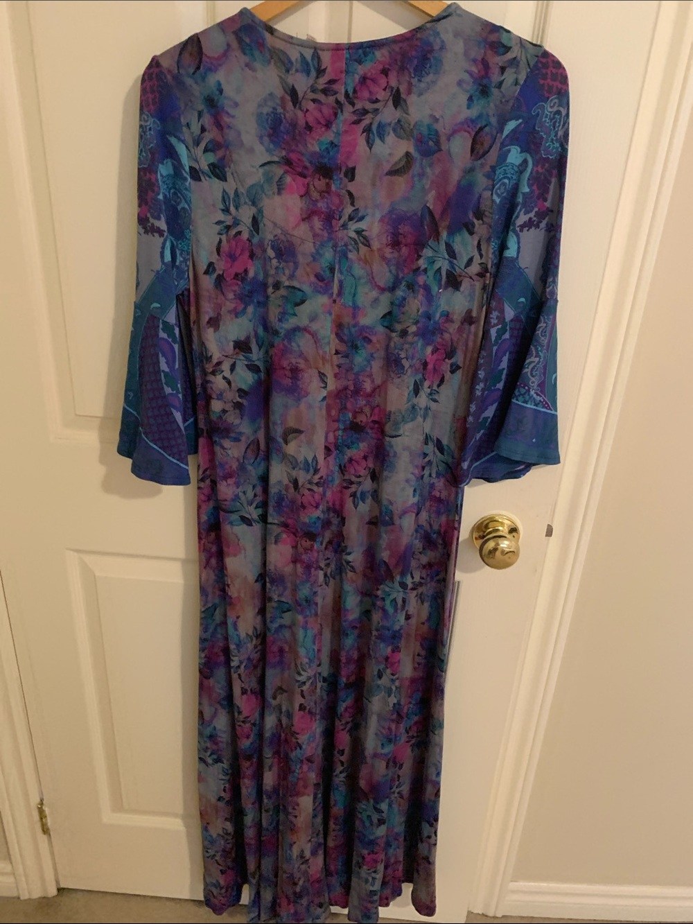 Soft Surroundings Blue Floral Embroidered Maxi Dress - Picture 5 of 8